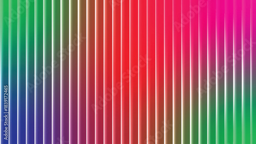 A vibrant gradient background showcases vertical bar variations through the spectrum with a translucent appearance