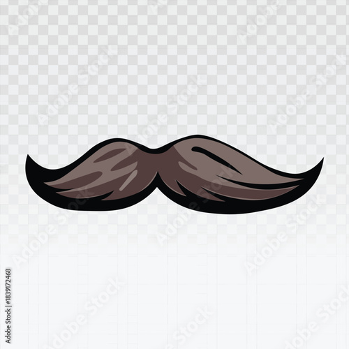 Classic brown cartoon mustache with a curly, stylized design. Perfect for men’s health awareness, novelty props, party decorations, vintage fashion, and playful graphic projects.