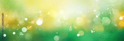 A soft, blurred background featuring green and yellow tones with bokeh effects, creating a tranquil and uplifting atmosphere.