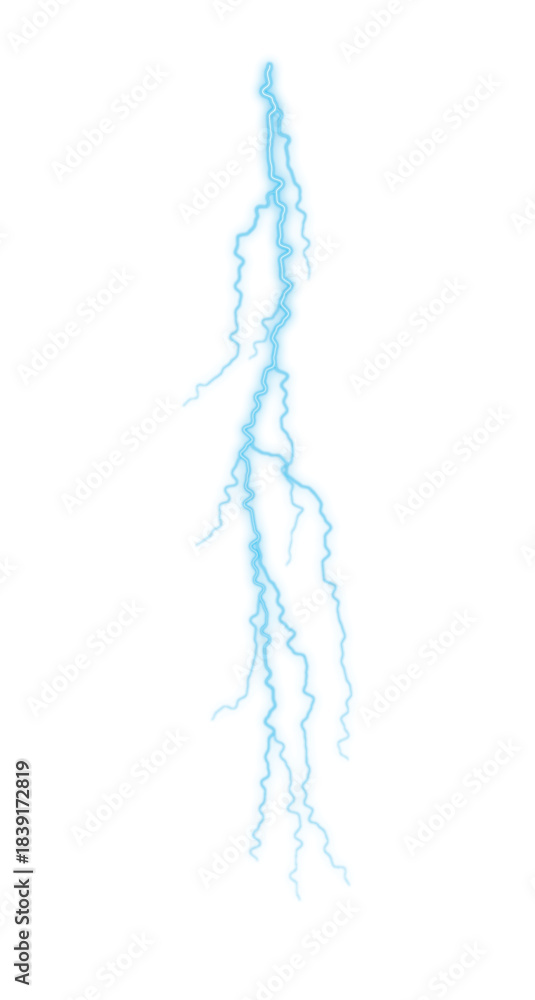 Fototapeta premium Vector lightning silhouettes set Thunderstorm design Vector illustration Thunder storm realistic lightning. Bright light effects