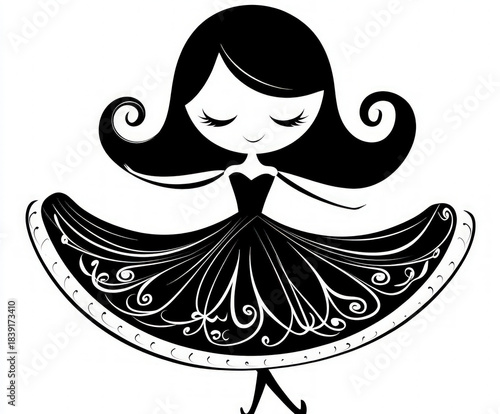 girl dress silhouette , bla...