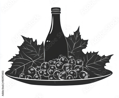 lunch silhouette , black an...