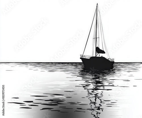 sailing silhouette , black ...