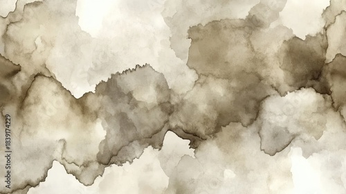 Abstract watercolor wash pattern in muted browns and creams