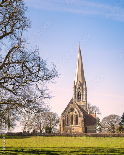 View of St Leonard's church, Scorborough. Yorkshire, UK.