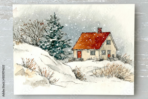 Watercolor painting of a si...