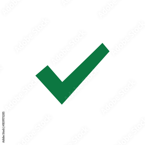 Simple Flat Green Checkmark Icon
