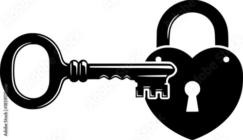 Secure Padlock Key Vector Illustration