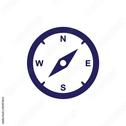 Free Download Flat Dark Blue Compass Icon Showing Directions - GFXLoad