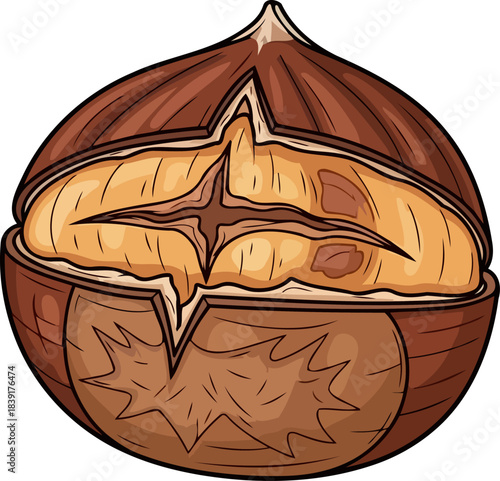 cracked open comfort embracing the wholesome warmth of a seasonal nut, isolated on transparent background