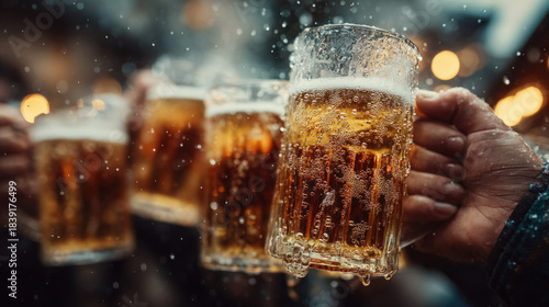 Happy people drinking beer ...