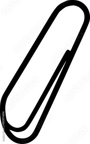 Modern Paperclip Silhouette Design for Office and School Theme