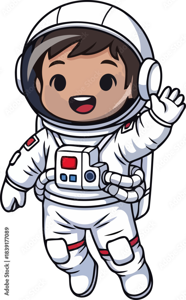 Obraz premium future astronaut kid launching imagination into a universe of endless possibilities, isolated on transparent background