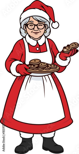 festive comfort the north poles matriarch sharing homemade joy and sweet traditions, isolated on transparent background