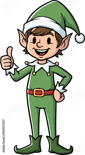 festive validation a cheerful elfs enthusiastic seal of holiday excellence, isolated on transparent background