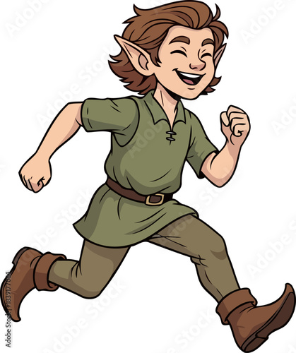 forest sprites dash embracing joyful adventure in a whimsical world, isolated on transparent background