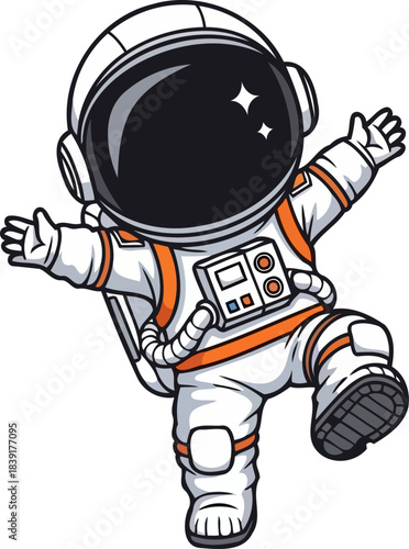 galactic playtime a joyful astronauts weightless adventure among the stars, isolated on transparent background