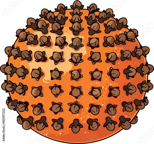 golden scent orb invoking festive memories with natural spiced charm, isolated on transparent background