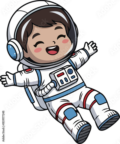 gravitydefying glee a tiny space voyagers boundless joy in zerog adventure, isolated on transparent background
