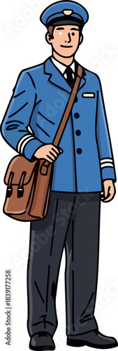 guardian of correspondence steadfastly bringing news, connections, and essential messages to your door, isolated on transparent background