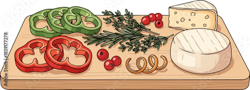 harvested harmony board natures palette for crafting exquisite culinary experiences, isolated on transparent background