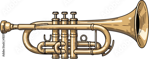 harmonic glow classic brass instrument evoking richness and musical legacy, isolated on transparent background