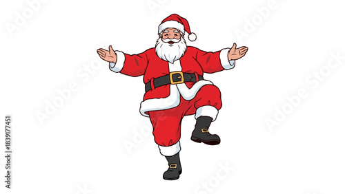 jolly santas playful prance ushering in the most wonderful time, isolated on transparent background