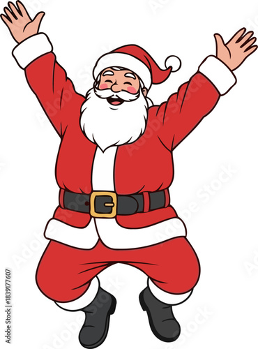 joyful burst santa claus embodies the effervescent spirit of christmas magic, isolated on transparent background
