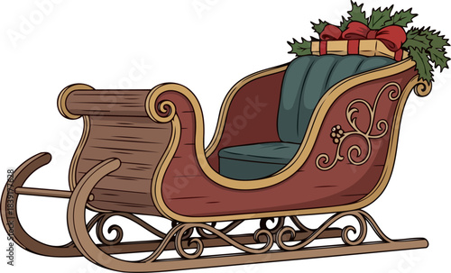 magics grand carriage embarking on a journey of holiday spirit and joyful giving, isolated on transparent background