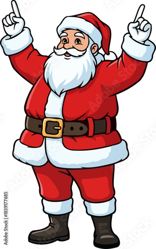 north pole navigator santa points the way to wonderful winter celebrations, isolated on transparent background