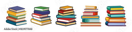 Stacks of colorful books symbolizing education and knowledge