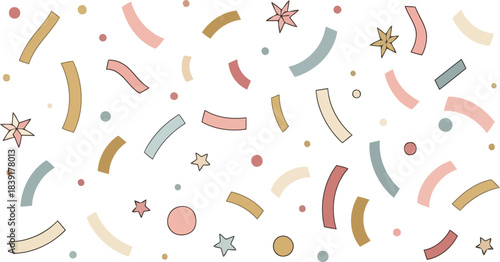 soft sprinkles of delight a gentle shower of whimsical, pastel celebrations, isolated on transparent background