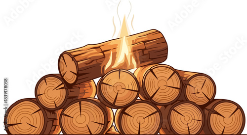 stacked comfort a beacon of warmth in natures quiet embrace, isolated on transparent background