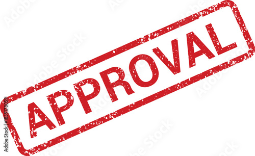 Distressed red stamp graphic confirming official acceptance or validation