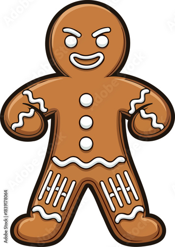 spicy attitude this gingerbread man isnt your average sweet treat, isolated on transparent background