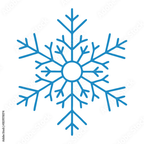 Thin Line Snowflake Icon Minimal Winter Symbol