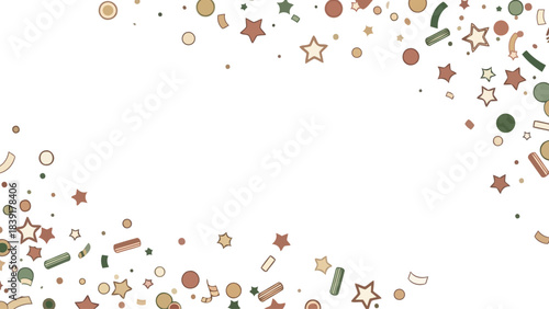 understated festive sprinkles elegant abstract border for chic celebration invites, isolated on transparent background
