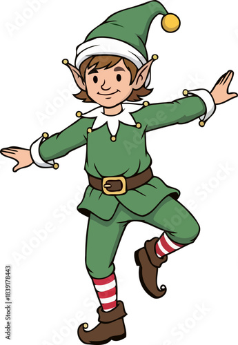 whimsical elf bringing festive joy and playful magic to your holiday designs, isolated on transparent background