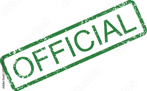 Green official rubber stamp mark signifying authenticity
