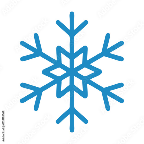 Blue Geometric Snowflake Icon
