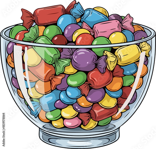 a kaleidoscope of sweet treasures unwrapping pure joy and vibrant memories in every bite, isolated on transparent background