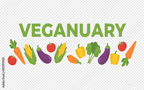 Veganuary vegetables and fresh produce banner
