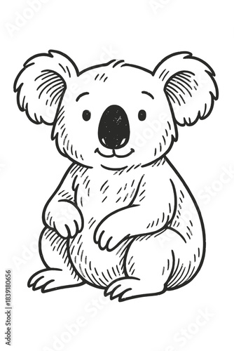Photography Cute baby koala art cartoon vector illustration drawing for a fun animal colorin
