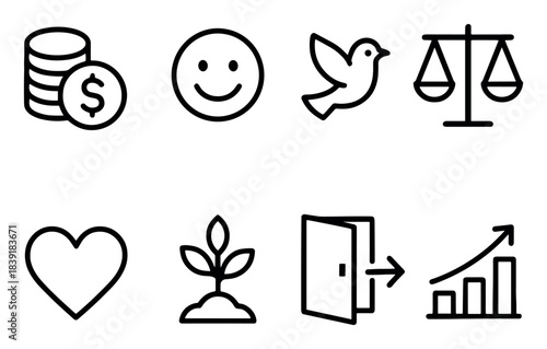 Minimalist Success Icons