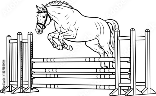 equestrian ascent symbol of overcoming challenges, a vision of dynamic progress, isolated on transparent background