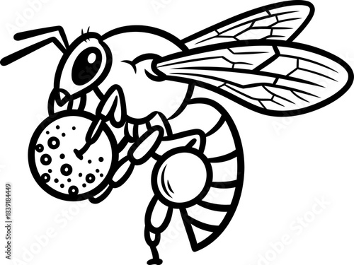 lifes tiny architect a diligent bees essential work, building natures future, isolated on transparent background