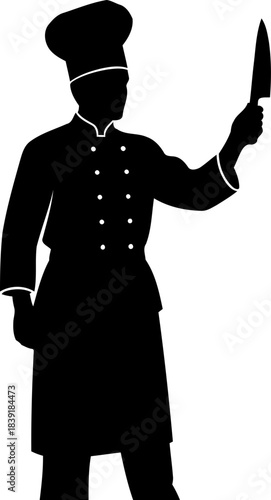 maestro of the culinary arts poised with precision for gastronomic excellence, isolated on transparent background