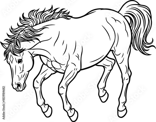 momentum of majesty a graphic depiction of fierce movement and noble spirit, isolated on transparent background