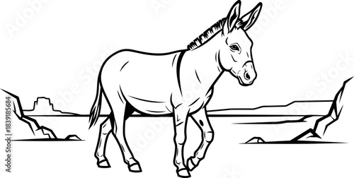 stoic companion enduring the wilderness with quiet determination, isolated on transparent background