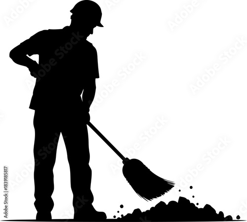 the quiet force cultivating order and progress through dedicated labor, isolated on transparent background